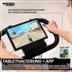 Miweba Sports Profi Heimtrainer MX100, X-Bike Klappbar Faltbar, App Steuerung, Tablethalterung, Zugbandsystem, Handpulssensoren, Komfortsitz, Cardio, Fitnessbike, Heimtrainer, Fahrrad (Schwarz/Weiß) -Globbervi Verkaufe 48b88ffb04d3664c2c7e2d79ea3fba33