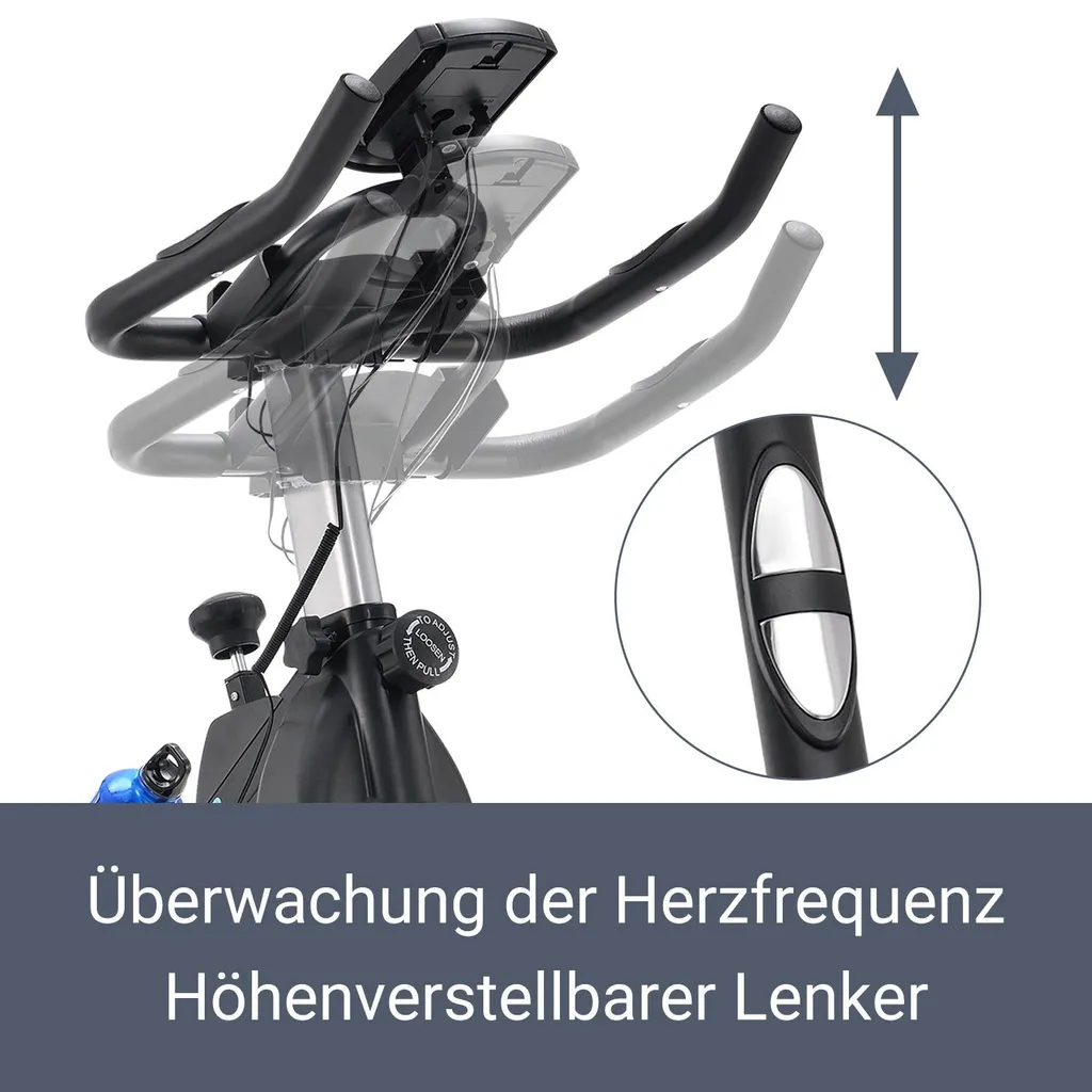 ArtSport Heimtrainer Speedbike RapidPace - Hometrainer Mit Riemenantrieb, 10 Kg Schwungrad, LCD Display & Pulssensoren Fitnessbike Fitness Fahrrad 5 ArtSport Heimtrainer Speedbike RapidPace - Hometrainer Mit Riemenantrieb, 10 Kg Schwungrad, LCD Display & Pulssensoren Fitnessbike Fitness Fahrrad – Bild 5