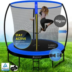 KESSER® Trampolin Gartentrampolin | Rheinland GS | Kindertrampolin Bis 150 Kg | Komplettset Mit Sicherheitsnetz Regenabdeckung, Leiter, Randabdeckung & Zubehör, Farbe:Blau / Schwarz, Größe:244 Cm -Globbervi Verkaufe 4beeadb1f4fc8236c2daa9d3a857a752