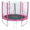 JAWINIO Trampolin 244 Cm Gartentrampolin Trampolin Kinder Komplett-Set Leiter Sprungtuch Randabdeckung Pink