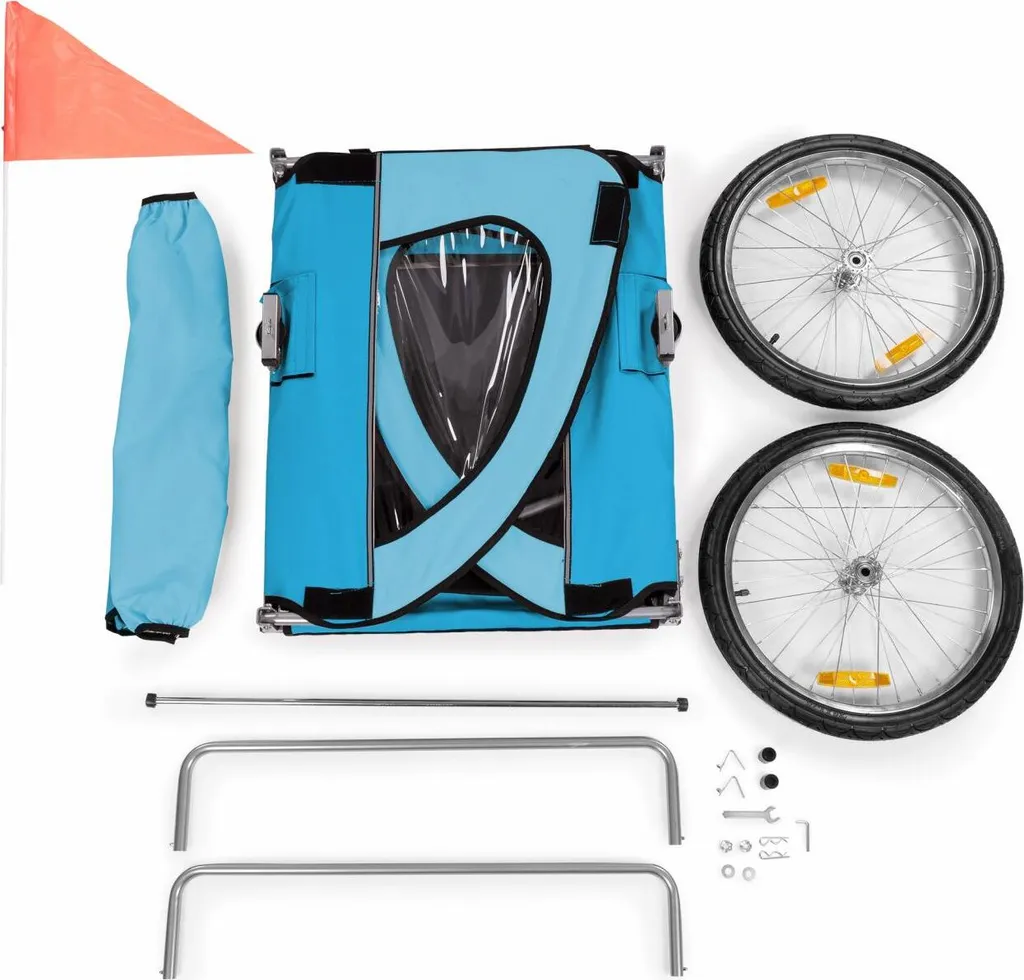 FROGGY Kinder Fahrradanhänger Mit Federung + 5-Punkt Sicherheitsgurt Radschutz Anhänger Für 1 Bis 2 Kinder Design Sky 9 FROGGY Kinder Fahrradanhänger Mit Federung + 5-Punkt Sicherheitsgurt Radschutz Anhänger Für 1 Bis 2 Kinder Design Sky – Bild 9