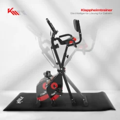 KM-Fit 2in1 Heimtrainer Fahrrad Mit LCD-Display | Fitnessbike Klappbar | Hometrainer 16 Widerstandsstufen | Handpulssensoren | Inkl. Bodenschutzmatte & Handy- Halterung -Globbervi Verkaufe 4d2f7881df307138fd0f65e24c4508f9