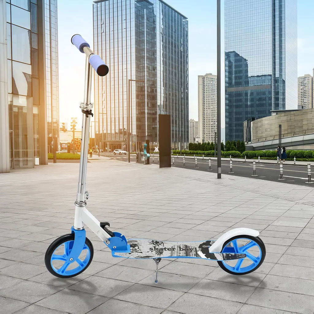 ArtSport Scooter Cityroller Skaterboy Big Wheel 205mm Räder Klappbar & Höhenverstellbar – Kinder-Roller Ab 3 Jahre - Tretroller Bis 100 Kg – Blau 2 ArtSport Scooter Cityroller Skaterboy Big Wheel 205mm Räder Klappbar & Höhenverstellbar – Kinder-Roller Ab 3 Jahre - Tretroller Bis 100 Kg – Blau – Bild 2