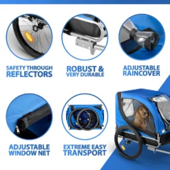 Bicycle Gear Fahrradanhänger Für Haustiere, Hunde-Fahrradanhänger, Klappbar, Max 25 Kg, 75x52x65cm, Blau/ Schwarz 10 Bicycle Gear Fahrradanhänger Für Haustiere, Hunde-Fahrradanhänger, Klappbar, Max 25 Kg, 75x52x65cm, Blau/ Schwarz -Globbervi Verkaufe 50429b8aaaf4a86dc3c1fcc33db079a2