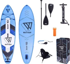 Wattsup SAR 10 Combo 10'0" Aufblasbar Sup Board Stand Up Paddle Komplette Packung 305x81x15 Cm Mit Kajak Sitz Und Doppelpaddel