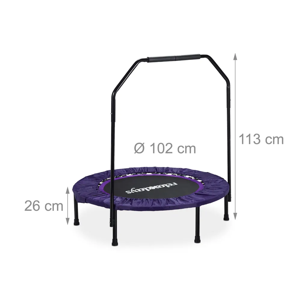 Relaxdays Trampolin Faltbar Mit Haltestange 4 Relaxdays Trampolin Faltbar Mit Haltestange – Bild 4