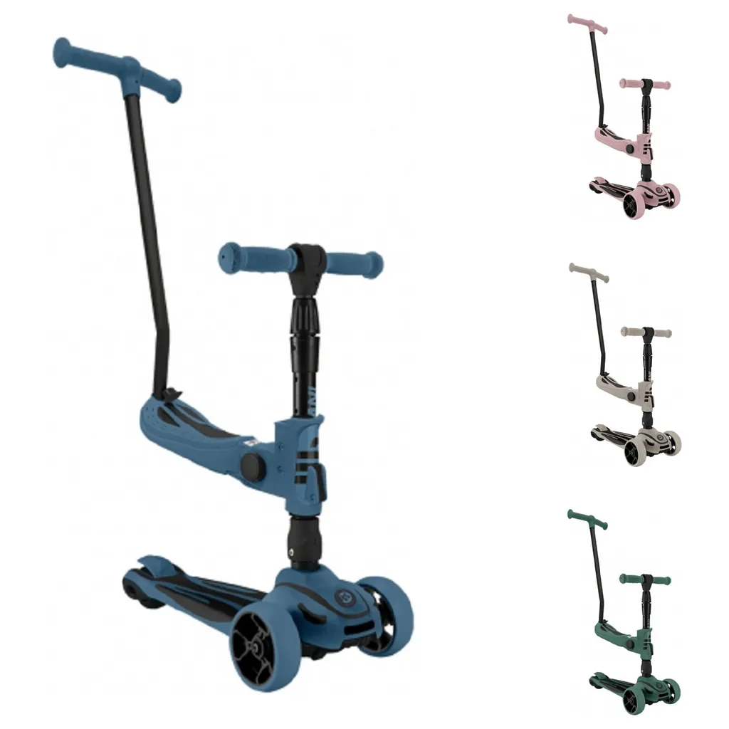 Makani Kinderroller Roadster 4 In 1 Verstellbar Klappbar LED-Räder Schiebegriff Blau 1 Makani Kinderroller Roadster 4 In 1 Verstellbar Klappbar LED-Räder Schiebegriff Blau