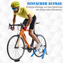 HOMCOM Rollentrainer Fahrradtrainer Heimtrainer Mit 8-Stufen-Widerstand Magnetbremse Für 650C, 700C/26"-29" Stahl Blau 77 X 56 X 47,5 Cm -Globbervi Verkaufe 55e8e87a4935e120c03e03744e588713