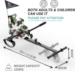 Hoverkart Kompatibel Mit Allen Hoverboards - 6,5/8 / 8,5/10 Zoll Für Erwachsene Und Kinder Camouflage, Go Kart ,Hoverboard-Sitz -Globbervi Verkaufe 56da21466261dfa2176c1472d7fb876b