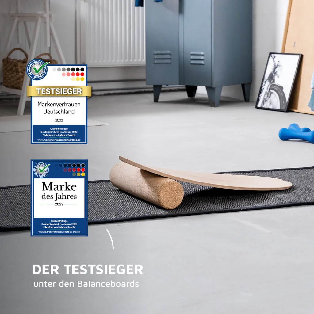 Wahu® Balanceboard Für Fortgeschrittene Aus Echtholz Inkl. Korkrolle | Kratzfest | Sport Balanceboard Gleichgewichtsboard Balance Training 2 Wahu® Balanceboard Für Fortgeschrittene Aus Echtholz Inkl. Korkrolle | Kratzfest | Sport Balanceboard Gleichgewichtsboard Balance Training – Bild 2