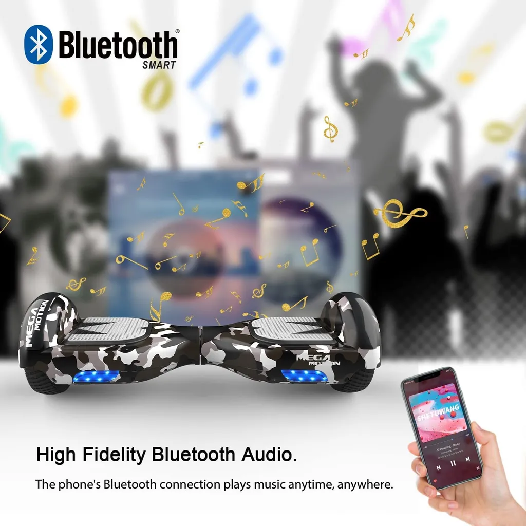 Mega Motion Hoverboards LED 6.5" Selbstausgleichender Elektroroller Hoverboards Mit Bluetooth-Lautsprecher Geschenke Für Kinder 5 Mega Motion Hoverboards LED 6.5" Selbstausgleichender Elektroroller Hoverboards Mit Bluetooth-Lautsprecher Geschenke Für Kinder – Bild 5