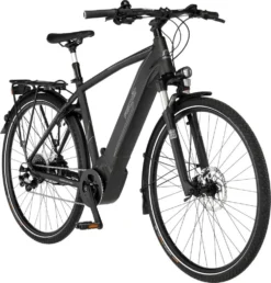 FISCHER E-Bike Pedelec Trekking VIATOR 6.0i Herren, Rahmenhöhe 55 Cm, 28 Zoll, Akku 504 Wh, Mittelmotor, Kettenschaltung, Brose Display, Schwarz