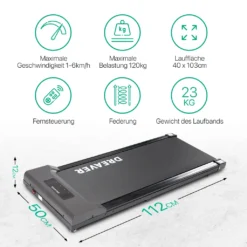 DREAVER® S310 - Elektrisches Laufband Für Zuhause O. Büro - Sehr Leises Walking Pad - Arbeitsplatz Laufband Bis 6km/h, Kleines Schreibtisch-Laufband Mit LED-Display, Rollen, Nur 23kg, Energiesparend -Globbervi Verkaufe 59136ccd1fcde2a947d378809a307582