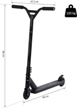 HOMCOM Pro Stunt Scooter, Tretroller, Freestyle Tricks, Mit 100mm PolyurethanRädern, Für Kinder Und Erwachsene, Alu, Schwarz 12 HOMCOM Pro Stunt Scooter, Tretroller, Freestyle Tricks, Mit 100mm PolyurethanRädern, Für Kinder Und Erwachsene, Alu, Schwarz -Globbervi Verkaufe 5a5da63c17b9f3a7e52724a41be9f98c