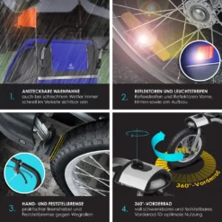 KESSER® Cruiser Kinderanhänger Fahrradanhänger 360° Drehbar Mit Federung 2in1 Joggerfunktion Kinderfahrradanhänger + 5-Punkt Sicherheitsgurt , Jogger Fahrrad Anhänger Für 1 Bis 2 Kinder Max. 40kg, Farbe:Blau-Anthrazit -Globbervi Verkaufe 5a8eb67a0b3c18d3fa3b4d475e5e677d