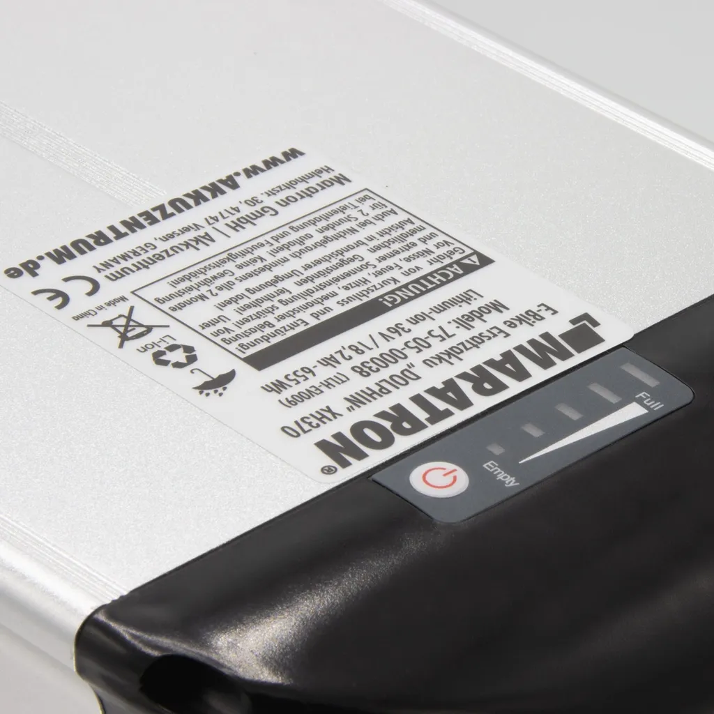 Maratron Akku XH370 DOLPHIN - 36V (37V) 18Ah - Für E-Bike Pedelec Aldi Prophete MiFa Trio Samsung McKenzie Curtis U.v.m. 2 Maratron Akku XH370 DOLPHIN - 36V (37V) 18Ah - Für E-Bike Pedelec Aldi Prophete MiFa Trio Samsung McKenzie Curtis U.v.m. – Bild 2