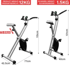 Physionics® Heimtrainer - Mit LCD-Display, Verstellbarer Sitz & Widerstand, Klappbar, Bis 120 Kg, Grau - Ergometer, F-Bike, Fahrradtrainer, Hometrainer, Fitnessfahrrad, Fitnessbike -Globbervi Verkaufe 5b0b0a6bdf9b5ed20a8c4b9c7df1ed22