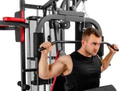 Hop-Sport HS-1054K Kraftstation Für Zuhause - Fitnessstation Mit 3 Stationen + 72 Kg, Inkl. Boxsack, Boxhandschuhe Und Kurzhanteln (2x1,5kg) -Globbervi Verkaufe 5b319700c9f8c3ec96de0eab8ca38b00