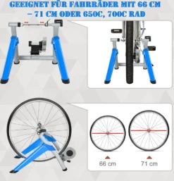HOMCOM Rollentrainer Fahrradtrainer Heimtrainer Mit 8-Stufen-Widerstand Magnetbremse Für 650C, 700C/26"-29" Stahl Blau 77 X 56 X 47,5 Cm -Globbervi Verkaufe 5b45659041d7b41f34284c9cb0a0f772