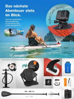 Premium 9in1 SUP Board Set + 2in1-Sichtfenster + Kajak-Sitz, Stand Up Paddle Board Aufblasbar, 6 Zoll Dick, Action Cam Holder, Wassersport Stand Up Paddling, Sportstech WBX300/320, Surfbrett -Globbervi Verkaufe 5b9ed11be225e885ae905a77606a48c5