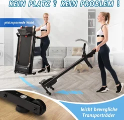 Merax Laufband Klappbar Elektrisch Laufbänder 1,5 PS Leiser Elektromotor 12 Km/h Mit LED Display, 12 Programme Und Pad-/Handyhalter, Max. Benutzergewicht 100kg, Schwarz -Globbervi Verkaufe 5bf4749b686ac1b40281f25dd8cd8d95