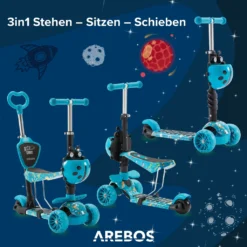 AREBOS Cityroller, Tretroller, Scooter, Höhenverstellbarer Lenker Und Sitz, LED-XXL Räder, Tritt-Bremse, Für Kinder, Bis 40 Kg Belastbarer Roller, Kickroller, Kickscooter, Blau 15 AREBOS Cityroller, Tretroller, Scooter, Höhenverstellbarer Lenker Und Sitz, LED-XXL Räder, Tritt-Bremse, Für Kinder, Bis 40 Kg Belastbarer Roller, Kickroller, Kickscooter, Blau -Globbervi Verkaufe 5ca87ad40c2df46854bc6ca80e46c173