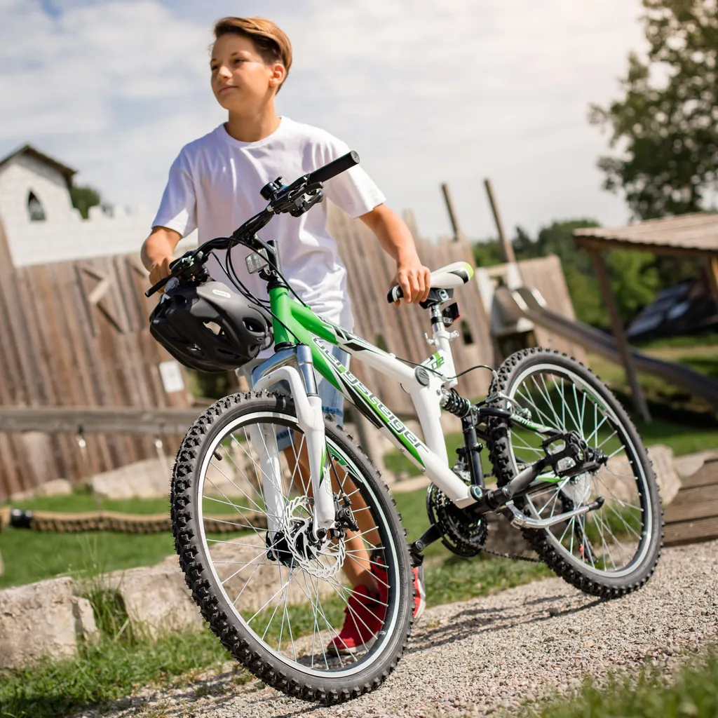 Bergsteiger Montreal 24 Zoll Kinderfahrrad, Geeignet Für 8, 9, 10, 11 Jahre, Shimano 18 Gang-Schaltung, Mountainbike Mit Vollfederung, Jungen-Fahrrad, Mädchen-Fahrrad 5 Bergsteiger Montreal 24 Zoll Kinderfahrrad, Geeignet Für 8, 9, 10, 11 Jahre, Shimano 18 Gang-Schaltung, Mountainbike Mit Vollfederung, Jungen-Fahrrad, Mädchen-Fahrrad – Bild 5