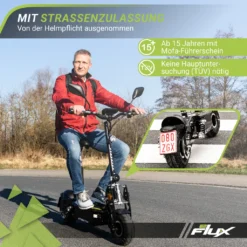 EFlux E-Scooter Street 20 - 500 W - 20 Km/h - E-Scooter Mit Straßenzulassung Klappbar - Keine Helmpflicht - 30 Km Reichweite - 36 Volt - 12 Ah Akku - Easy Fold Mechanismus - Mit Komfortablen Sitz Höhenverstellbar Und Abnehmbar - LED Scheinwerfer - EEC (COC) Zulassung Mit Versicherungskennzeichen Für Mofa Bis 25 Km/h - Scooter - Erwachsene - Elektroroller - Elektrischer Roller -Elektro - Roller - Elektroscooter - (Schwarz) -Globbervi Verkaufe 5d9d0524b79c9303fb3a30202816337b