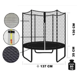 SixBros. SixJump Gartentrampolin 1,40m, Kindertrampolin Inkl. Sicherheitsnetz, Outdoor-Trampolin In Schwarz, Robust & Wasserdicht, Gepolsterte Randabdeckung TS140/1833 -Globbervi Verkaufe 5e4388178536a1e4b10da7dcf7613ee3
