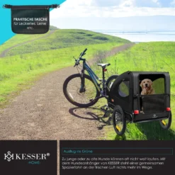 KESSER® Hundeanhänger Boxer 2-in-1 Hundebuggy Fahrradanhänger Groß Ca. 250L Volumen - Inkl. Fahne Und Tasche - 600D Oxford Canvas, Klappbar SmartSpace Concept, Maximale Belastbarkeit: 45kg, Farbe:Schwarz 14 KESSER® Hundeanhänger Boxer 2-in-1 Hundebuggy Fahrradanhänger Groß Ca. 250L Volumen - Inkl. Fahne Und Tasche - 600D Oxford Canvas, Klappbar SmartSpace Concept, Maximale Belastbarkeit: 45kg, Farbe:Schwarz -Globbervi Verkaufe 5e79ec8cdc4ef5c5a351b676764a5a66