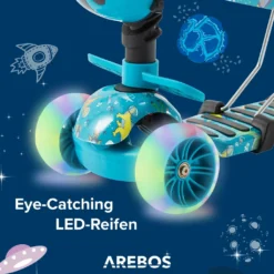 AREBOS Cityroller, Tretroller, Scooter, Höhenverstellbarer Lenker Und Sitz, LED-XXL Räder, Tritt-Bremse, Für Kinder, Bis 40 Kg Belastbarer Roller, Kickroller, Kickscooter, Blau 16 AREBOS Cityroller, Tretroller, Scooter, Höhenverstellbarer Lenker Und Sitz, LED-XXL Räder, Tritt-Bremse, Für Kinder, Bis 40 Kg Belastbarer Roller, Kickroller, Kickscooter, Blau -Globbervi Verkaufe 5ee301f92794331647e136e8a71704ce