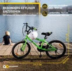 Actionbikes Kinderfahrrad Zombie 20 Zoll - Kinder Fahrrad - V-Brake Bremsen - Kettenschutz - Fahrradständer - Kinderrad - Jugend Fahrrad - Rad - Bike - Jungen & Mädchen - Grün - 6-9 Jahre -Globbervi Verkaufe 5f2e0b5753c68f34a0c0a2ad2e14d027