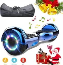 Hoverboard 6.5 Zoll - LED & Bluetooth & Tasche- Für Kinder Und Jugendliche - EU Sicherheitsstandard-Self Balance Scooter Elektroscooter Blau