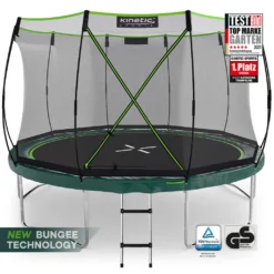 KINETIC SPORTS Federloses Trampolin 'Bungee Safety Elite' Für Kinder Und Erwachsene | Designed In Germany | Gartentrampolin Mit AirMAXX | 366 Cm