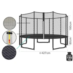 SixBros. SixJump 4,30 M Gartentrampolin,Kindertrampolin Für Den Garten,Outdoor Trampolin Inkl. Leiter, Sicherheitsnetz, Abdeckung,schwarz, TS430/1945 -Globbervi Verkaufe 5ff760bffdf083feb00e934d8cbe0a44