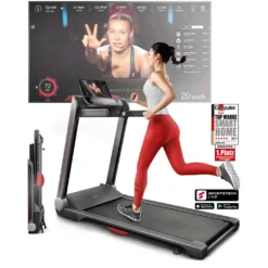 Sportstech FX300 Ultra Slim Laufband – Deutsches Qualitätsunternehmen - Video Events & Multiplayer APP, Riesen Lauffläche 51x122cm & Kein Aufbau, 16 Km/h,USB Ladeport, Pulsgurt Kompatibel