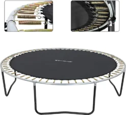 SONGMICS Trampolin Rundes Gartentrampolin Mit Sicherheitsnetz Und Leiter, Gepolstertes Gestell, Für Kinder Und Erwachsene -Globbervi Verkaufe 60a0d63f86a8d8732b43f36dcb0fa450