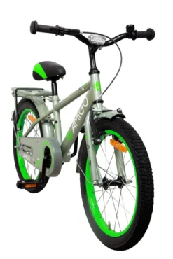 Amigo Sports - Kinderfahrrad Für Jungen - Jungenfahrrad 18 Zoll - Kinderfahrader Ab 5-8 Jahre - Grau/Grün