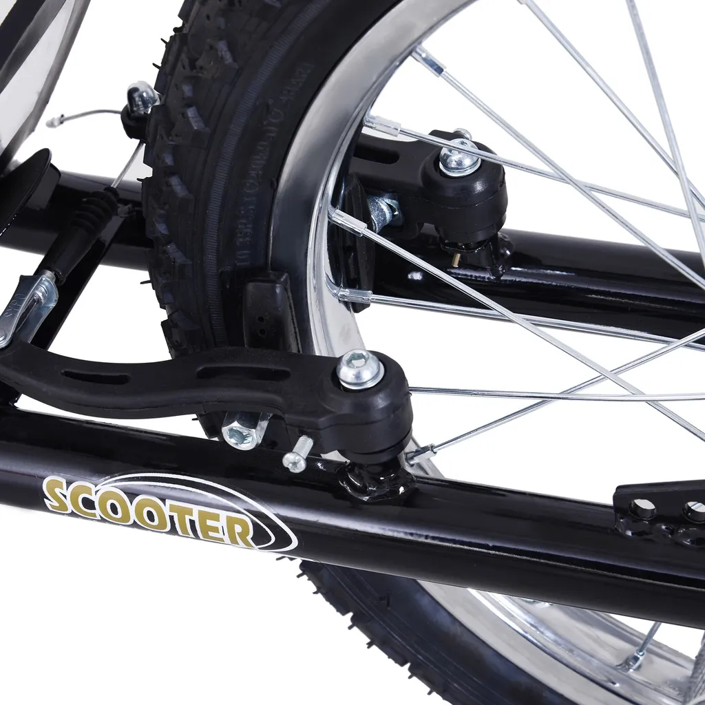 HOMCOM Kinderroller Mit Luftreifen Kickscooter Scooter Tretroller Cityroller Für Kinder Kickboard 16 Zoll Ab 5 Jahre Höhenverstellbar Schwarz 143 X 58 X 92-100 Cm 3 HOMCOM Kinderroller Mit Luftreifen Kickscooter Scooter Tretroller Cityroller Für Kinder Kickboard 16 Zoll Ab 5 Jahre Höhenverstellbar Schwarz 143 X 58 X 92-100 Cm – Bild 3