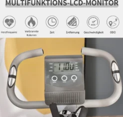 HOMCOM Heimtrainer 2-in-1 Fahrradtrainer LCD-Display Klappbarer Hometrainer Trimmrad Mit 8 Stufig Einstellbarem Magnetwiderstand Und 1 Paar Spannseil Stahl Grau 97x51x115 Cm -Globbervi Verkaufe 6246e1e2642862eebd155b47b8db06f3
