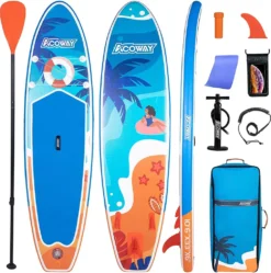 ACOWAY Aufblasbares Stand Up Paddle Board, 320 X 81.5/84 X 15 Cm/Mit 180kg, Rutschfestes SUP Board Set Stand Up Paddling Board, Surfboard Stabiles Komplettes Zubehör Paddel,Hochdruck-Pumpe, Rucksack, Blau -Globbervi Verkaufe 627d9972dfed6e60bcb8fdcf58fb9c8b