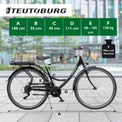 Teutoburg Senne Wave E-Bike, 7 Gang Shimano Kettenschaltung, Nachtschwarz -Globbervi Verkaufe 63280f6248332e6fa07b594268dde65d