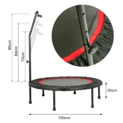 WYCTIN Trampoline Faltbar Trampolin 100 Cm Mit Haltestange Höhenverstellbarbis 100kg Für Jumping Fitness Dhl -Globbervi Verkaufe 6341d2b7659360cb877fb2d825fc94bf