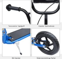HOMCOM Kinderroller Mit Hinterbremse Kickscooter 12 Zoll Tretroller Roller Scooter Cityroller Für Kinder Kickboard Höhenverstellbar Stahl EVA Blau 120 X 52 X 80-88 Cm -Globbervi Verkaufe 63abbe2234a337a7ada0f0cb8c5d7a0a