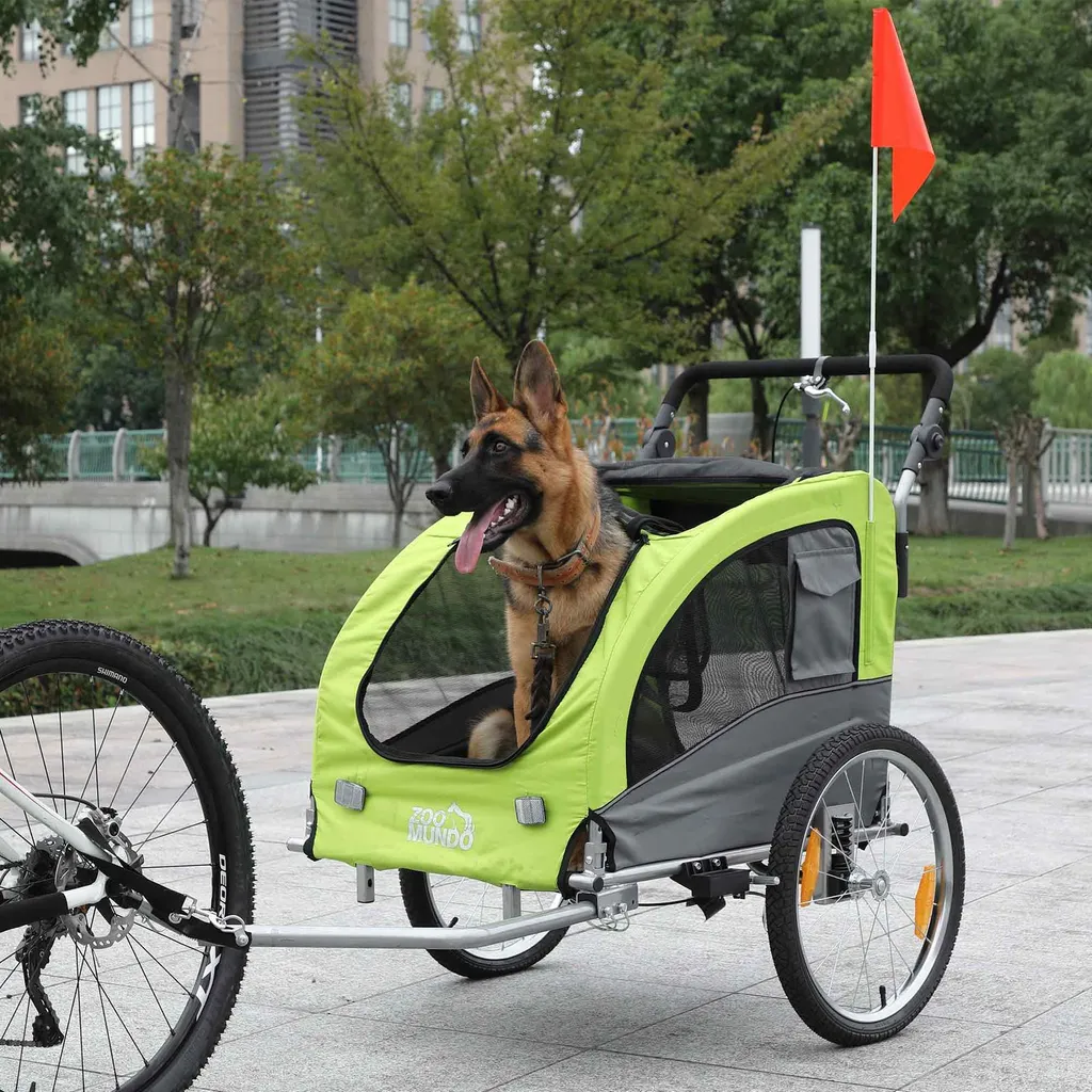 Zoomundo 3in1 Hundeanhänger Fahrradanhänger Hundejogger Für Hunde - LUCKY In Grün 1 Zoomundo 3in1 Hundeanhänger Fahrradanhänger Hundejogger Für Hunde - LUCKY In Grün