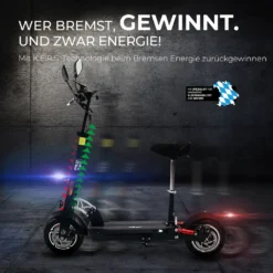EFlux Lite Six 1000W Elektro Roller - E-Scooter - Straßenzulassung - Elektroroller - (Schwarz) - 45 Km Reichweite - Lithium-Ionen-Akku -Globbervi Verkaufe 67bedfd8b1fd90dd42431255311d1027