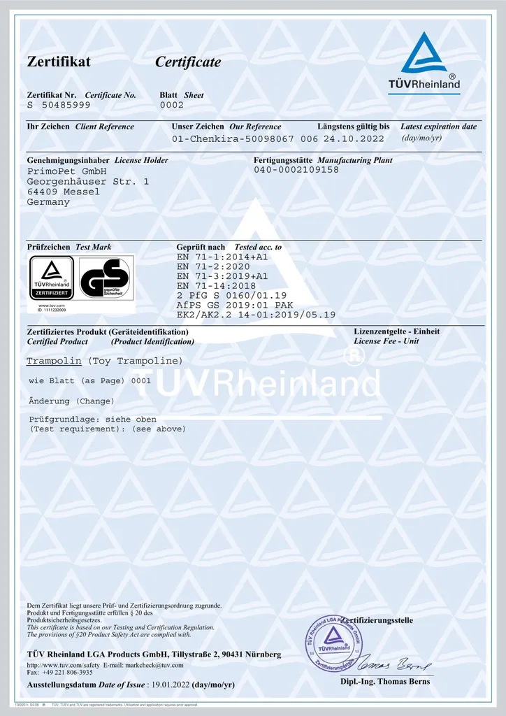 Kinetic Sports Outdoor Gartentrampolin Ø 305 Cm, TPLS10, Inklusive Sprungtuch Aus USA-Mesh +Sicherheitsnetz +Rand- U. Regen-Abdeckung +Leiter, Bis Zu 160kg, , UV-beständig, BLAU 7 Kinetic Sports Outdoor Gartentrampolin Ø 305 Cm, TPLS10, Inklusive Sprungtuch Aus USA-Mesh +Sicherheitsnetz +Rand- U. Regen-Abdeckung +Leiter, Bis Zu 160kg, , UV-beständig, BLAU – Bild 7