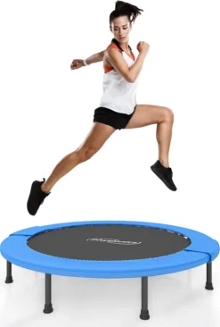 Physionics® Fitness Trampolin - Durchmesser Ø 96 Cm, Indoor Und Outdoor, Max: 100 KG, Mit Randabdeckung - Kindertrampolin, Gartentrampolin, Mini Trampolin, Klappbar -Globbervi Verkaufe 696b6728e26daa2271fbce3c9e3d19a2