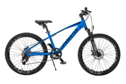 24 Zoll Alu Mountainbike Leader Fox Capitan Boy MTB 8 Gang Disc Blau Matt