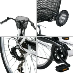 Bergsteiger Florenz Damenfahrrad 28 Zoll, 7-GG-Shimano, Mit Korb, Licht, Rücklicht Mit Standlichtfunktion, Rahmenhöhe 51 Cm, Im Retro-Design, Farbe Weiß -Globbervi Verkaufe 69d02662c943b69db88be5ff00c53b77